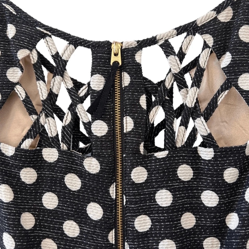 Anthropologie Maeve EUC Sz 4 Black & White Polka Dots Fit & Flare Dress (0535) - Picture 8 of 13